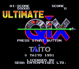 Ultimate Qix title screen for Sega Genesis